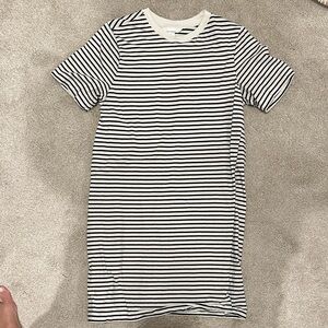 H&M Black and White Striped Mini Dress